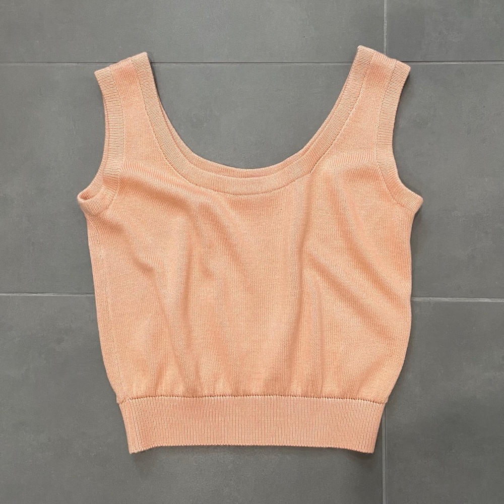 Vintage St. John Peach Santana Knit Tank Sweater